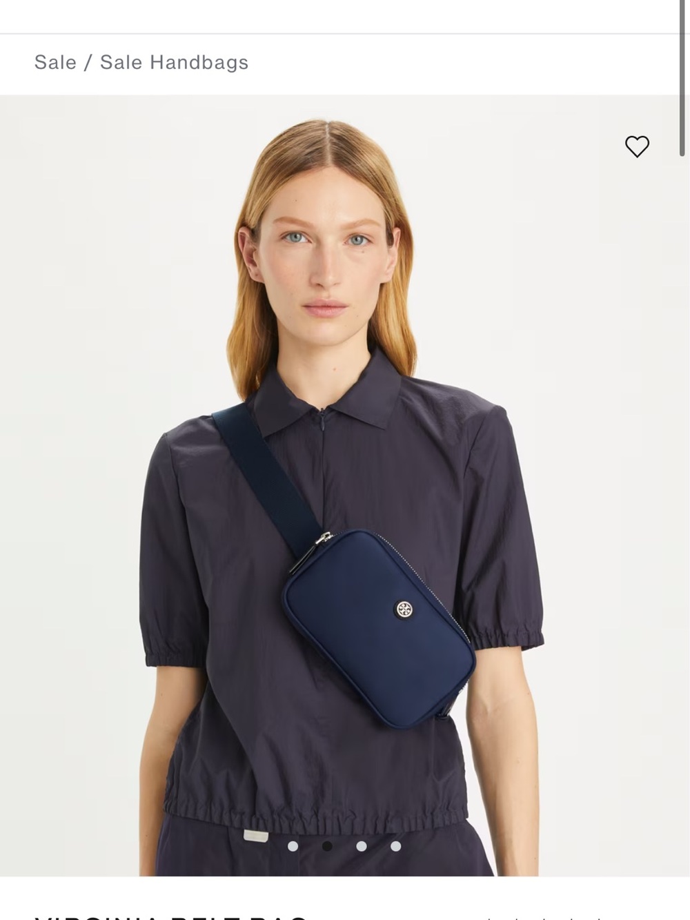 Tory Burch Virginia Midnight Blue Nylon Belt Bag with Logo - Picture 5 of 6